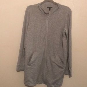 Eileen Fisher gray zip up jacket